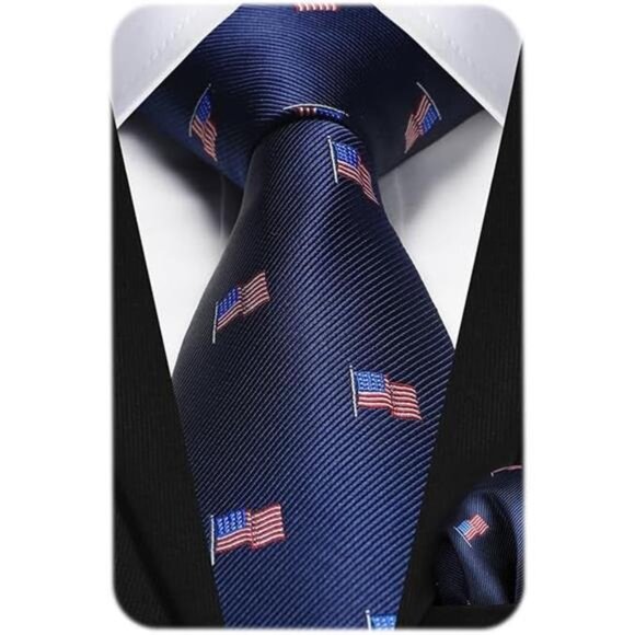 Ties for Men Solid Houndstooth Neckties Handkerchief Formal Business - Picture 1 of 6